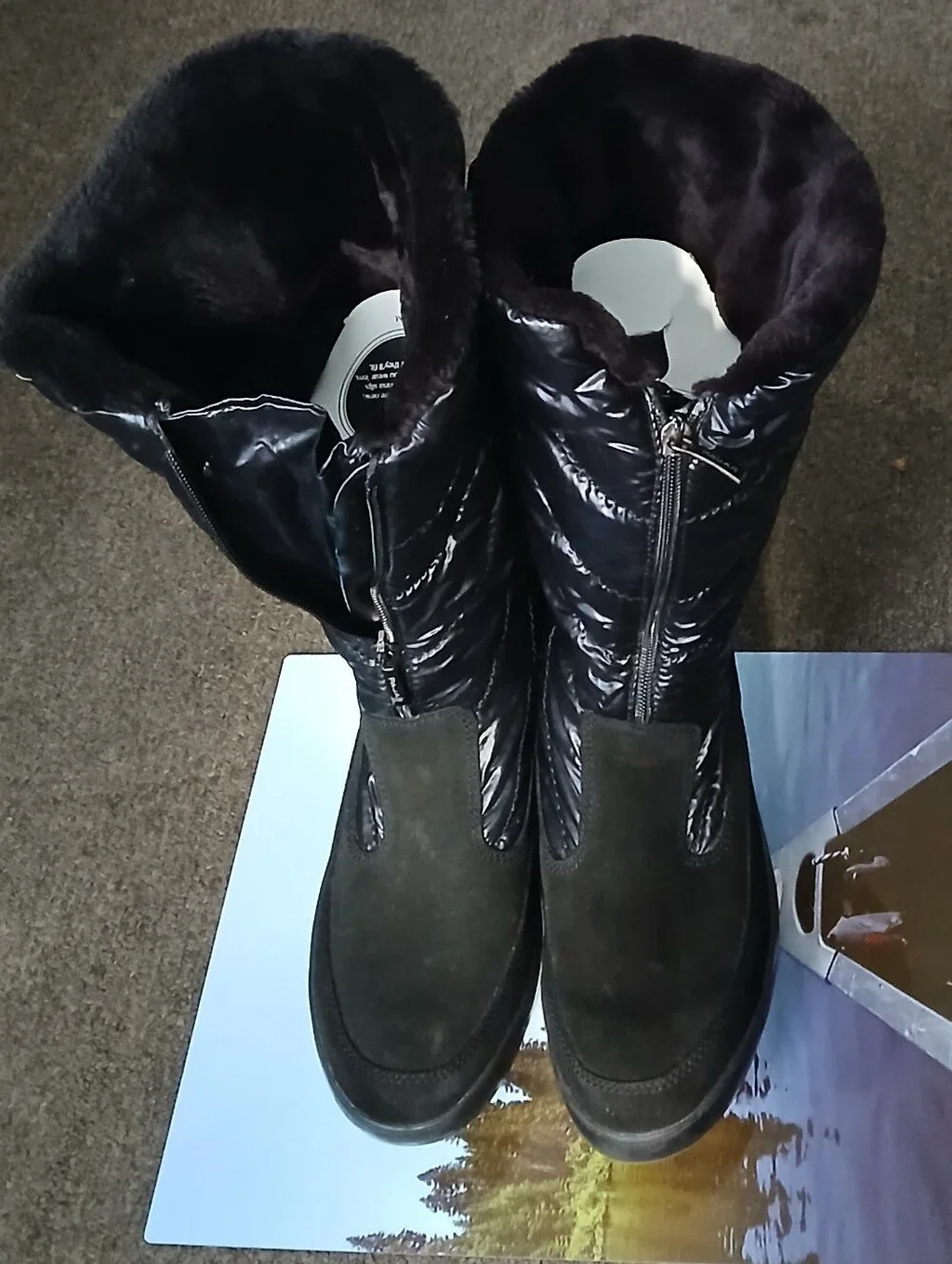 Pajar Women’s Black Winter Fur-Lined Mid-Calf Boots Size EU 40